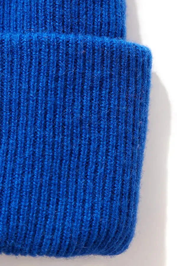 100% Wool Rib Knit Winter Beanie
