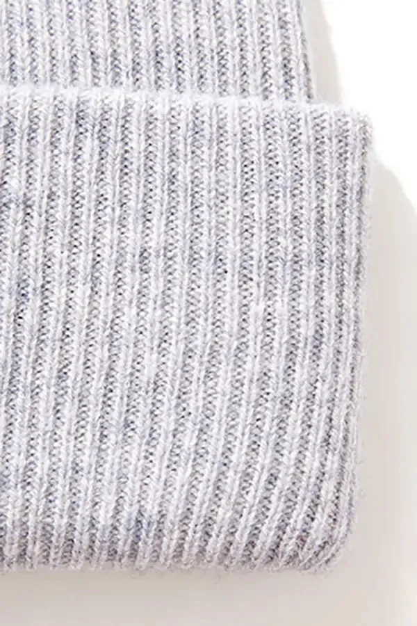 100% Wool Rib Knit Winter Beanie