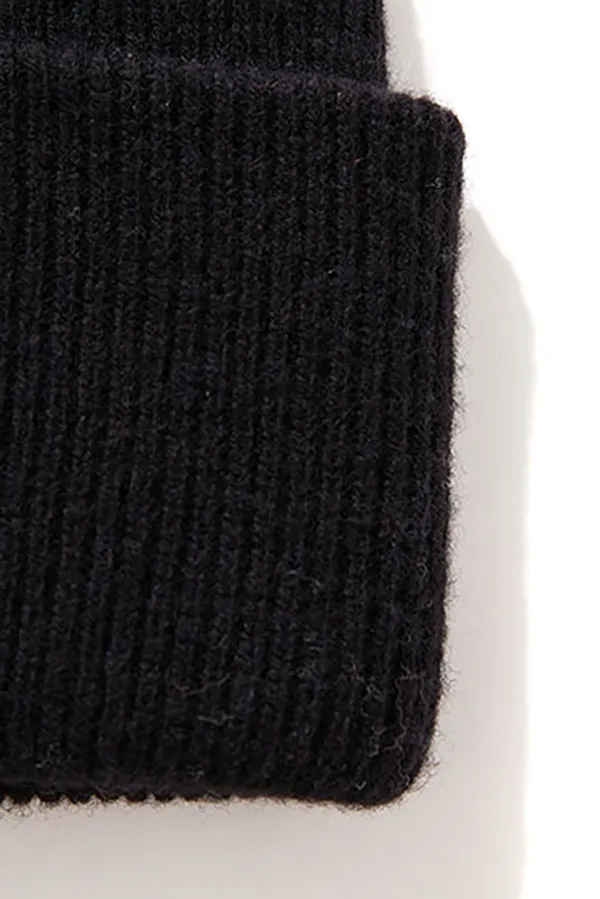 100% Wool Rib Knit Winter Beanie