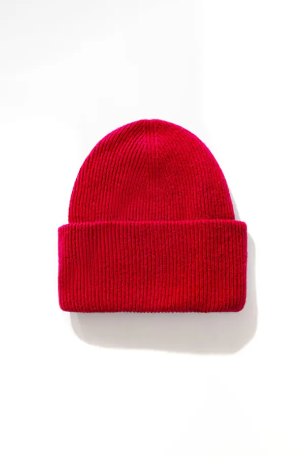 100% Wool Rib Knit Winter Beanie