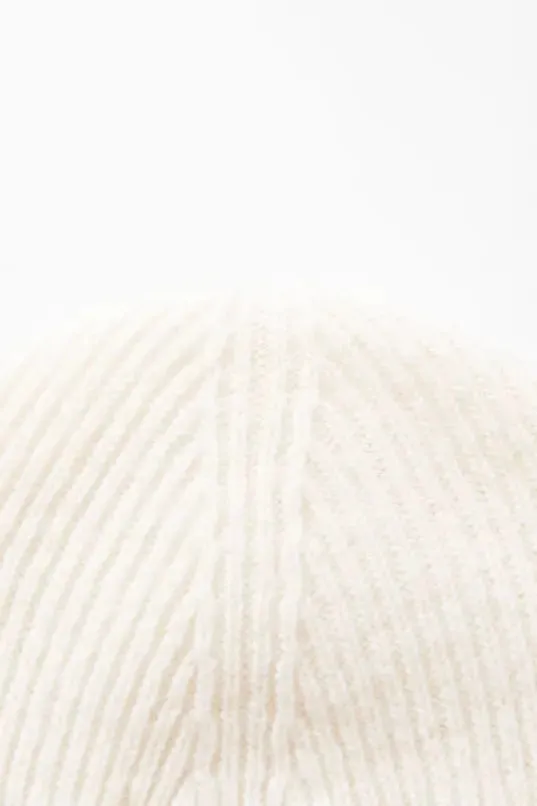 100% Wool Rib Knit Winter Beanie
