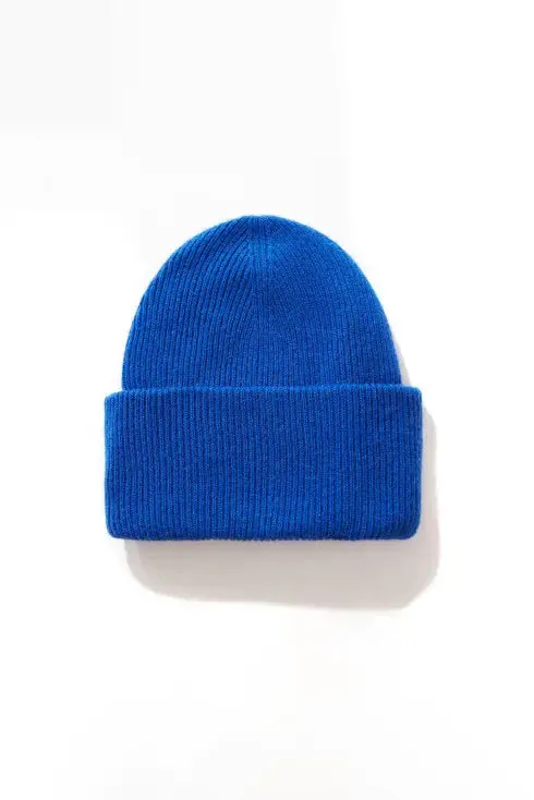 100% Wool Rib Knit Winter Beanie