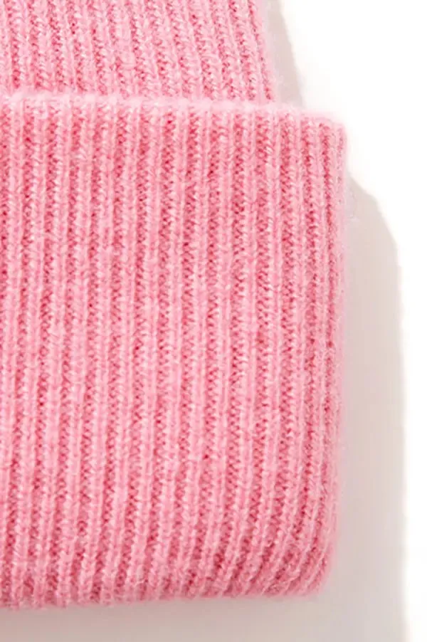 100% Wool Rib Knit Winter Beanie