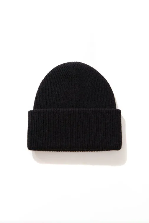 100% Wool Rib Knit Winter Beanie