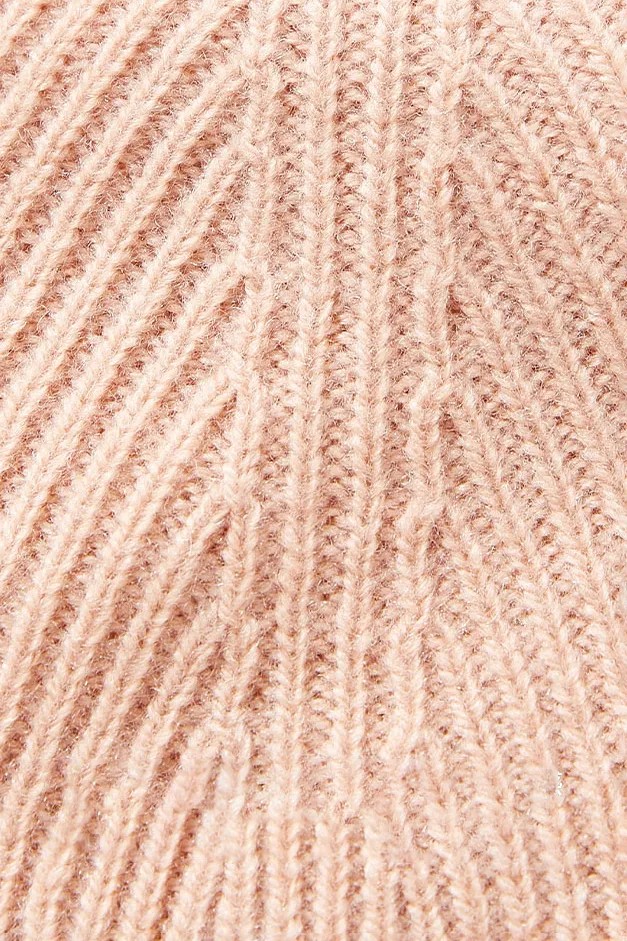 100% Wool Rib Knit Winter Beanie