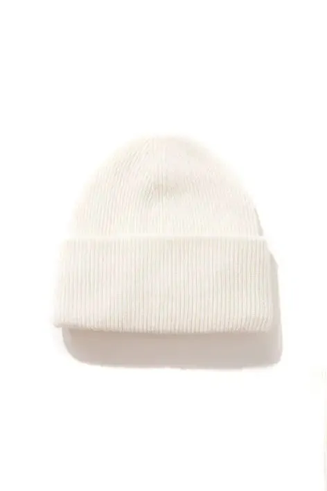 100% Wool Rib Knit Winter Beanie