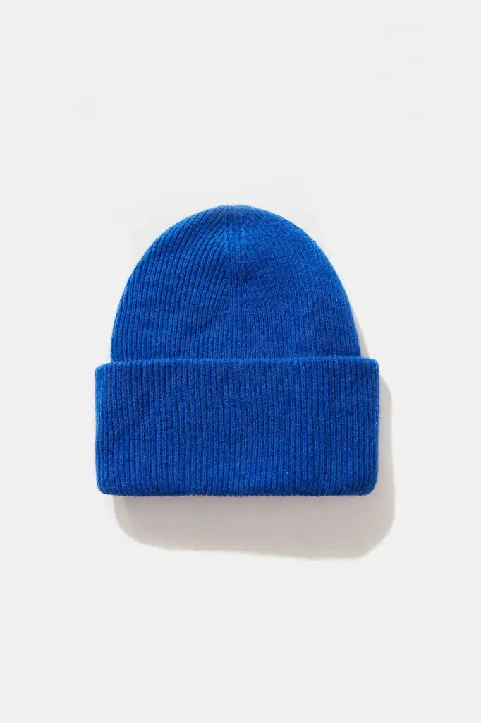 100% Wool Rib Knit Winter Beanie