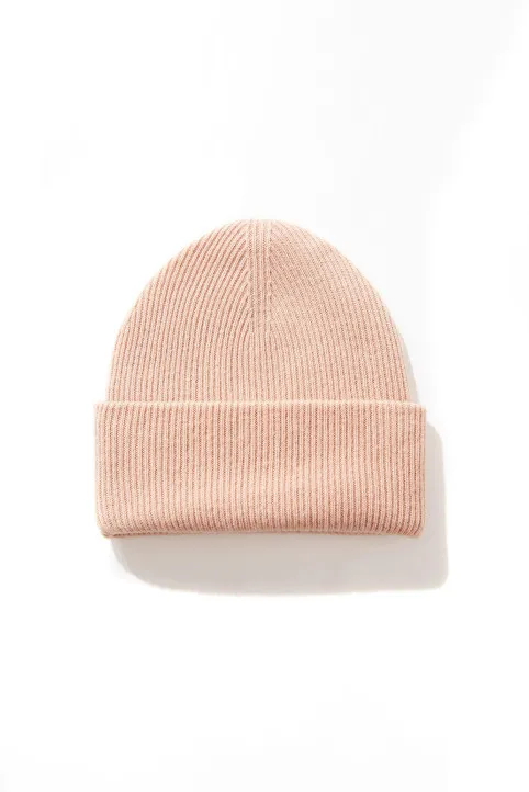 100% Wool Rib Knit Winter Beanie