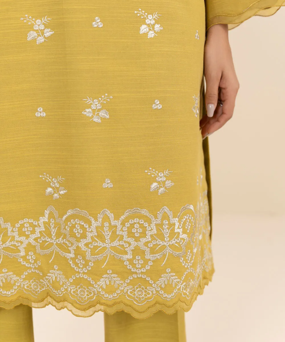 2 Piece - Embroidered Cambric Suit