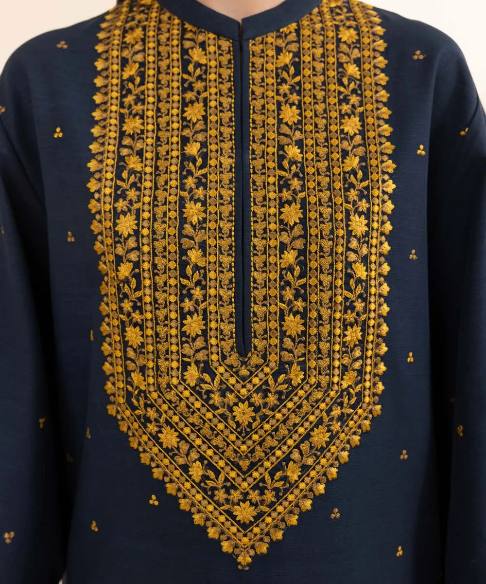 3 Piece - Embroidered Khaddar Suit