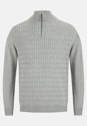 6th Sense Diego Half Zip Sweater - Grey