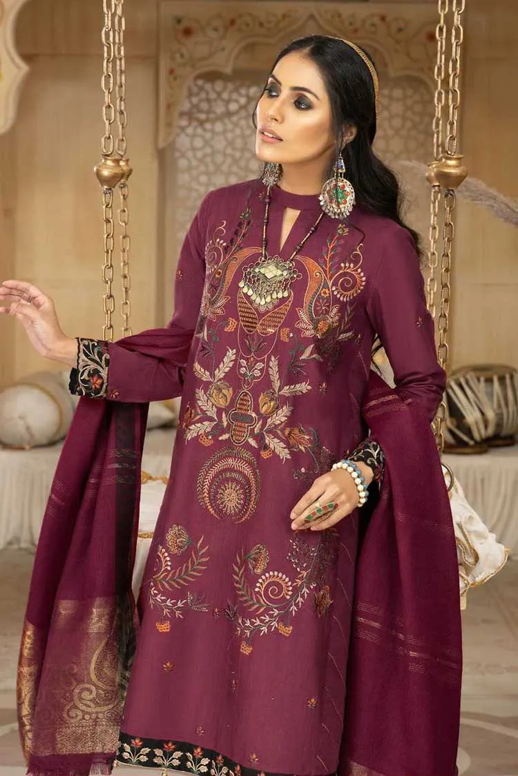 Anamta - 07 Maroon Jacquard Dans Le Imperial Winter Shawl Series Vol 3 2022