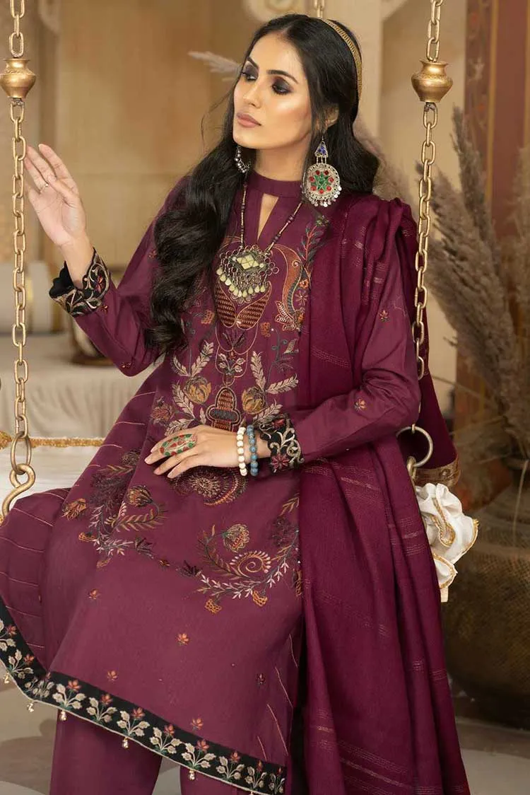 Anamta - 07 Maroon Jacquard Dans Le Imperial Winter Shawl Series Vol 3 2022