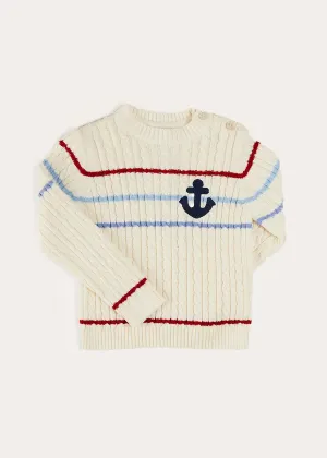 Anchor Motif Cable Detail Jumper in Beige (2-10yrs)