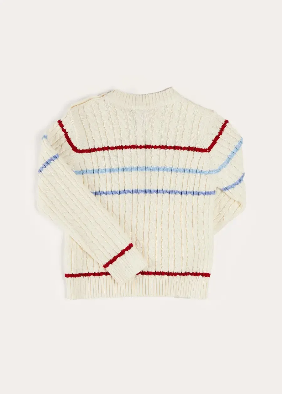 Anchor Motif Cable Detail Jumper in Beige (2-10yrs)