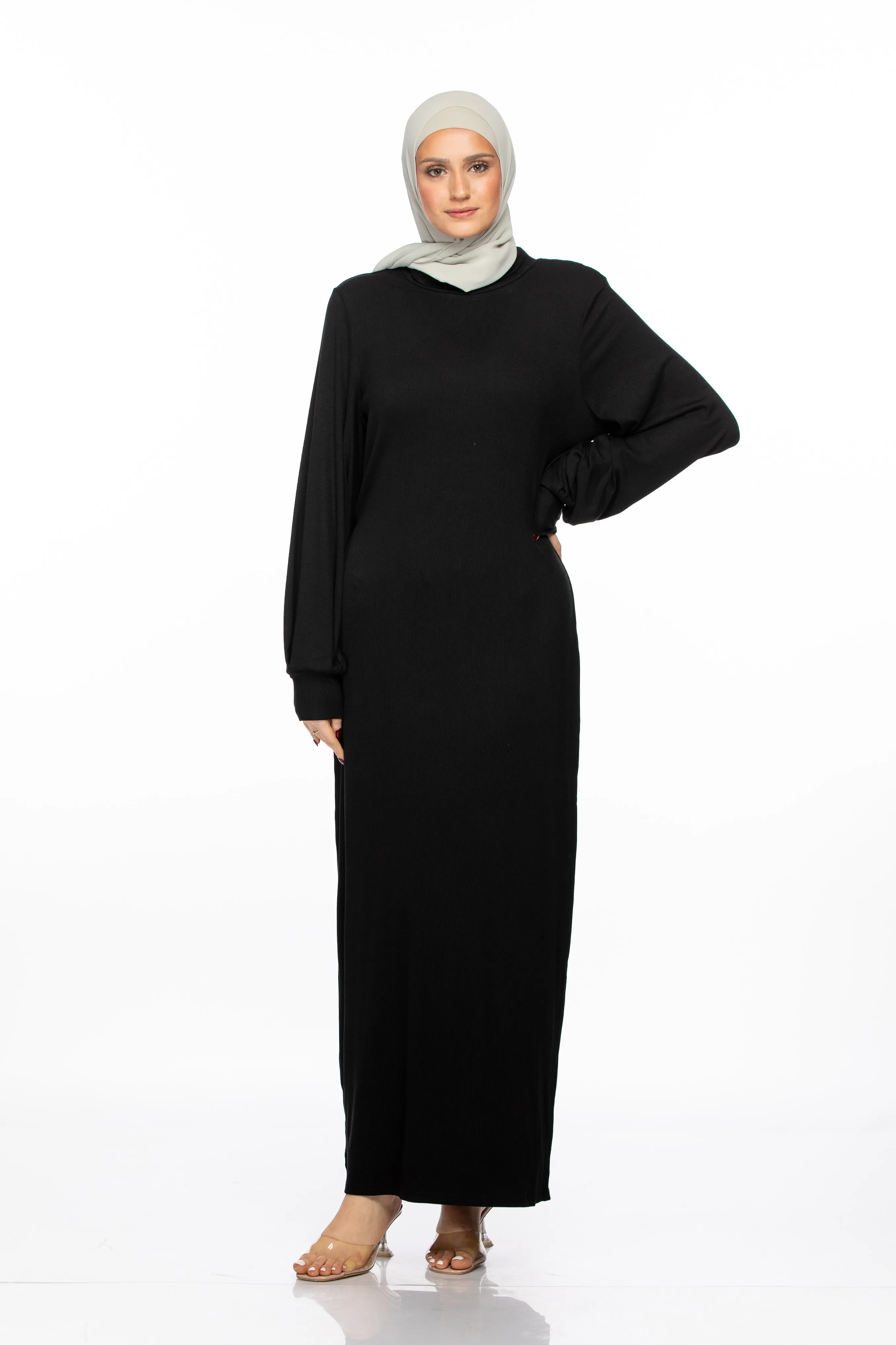 Anisa Ribbed Maxi - Black