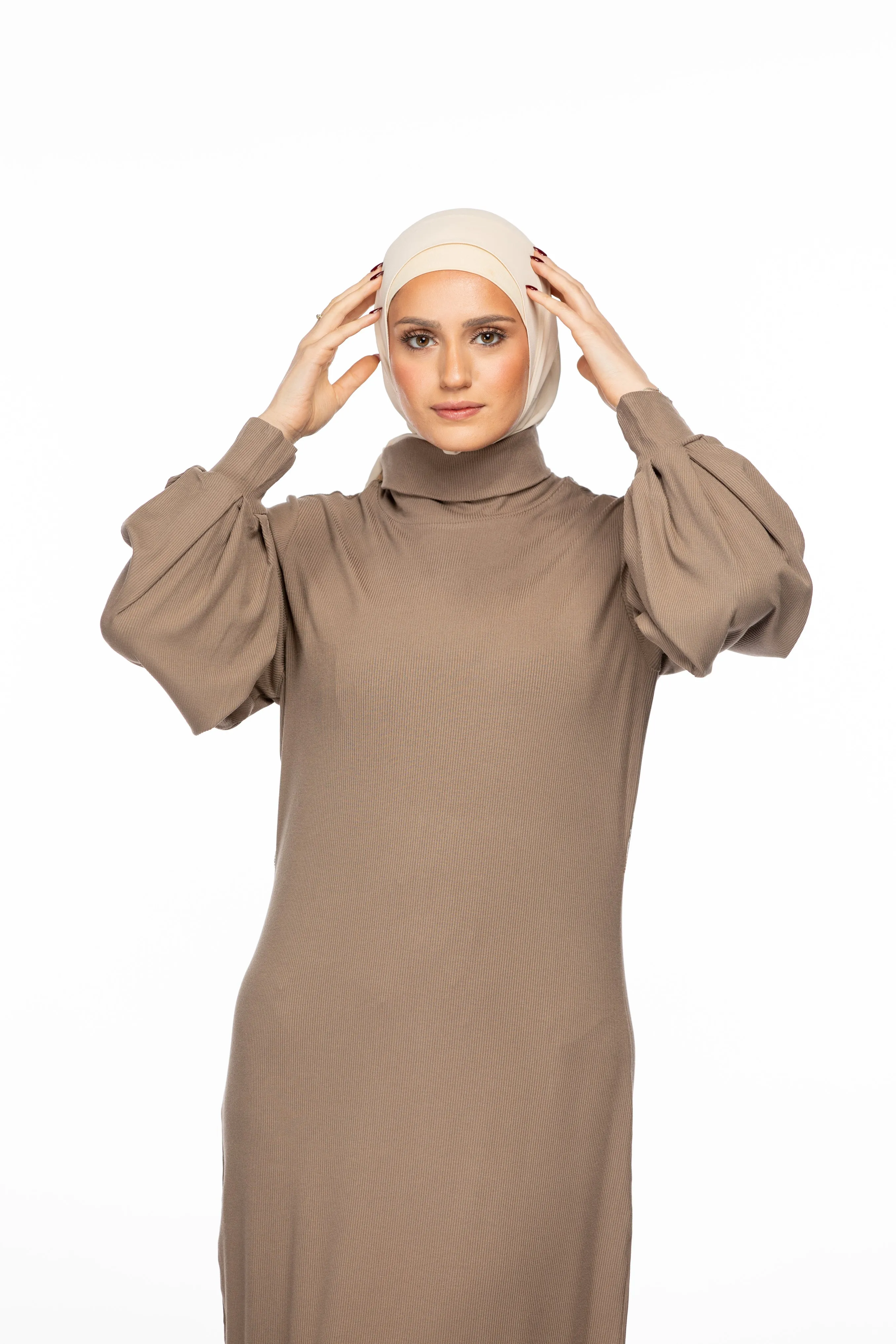 Anisa Ribbed Maxi - Taupe