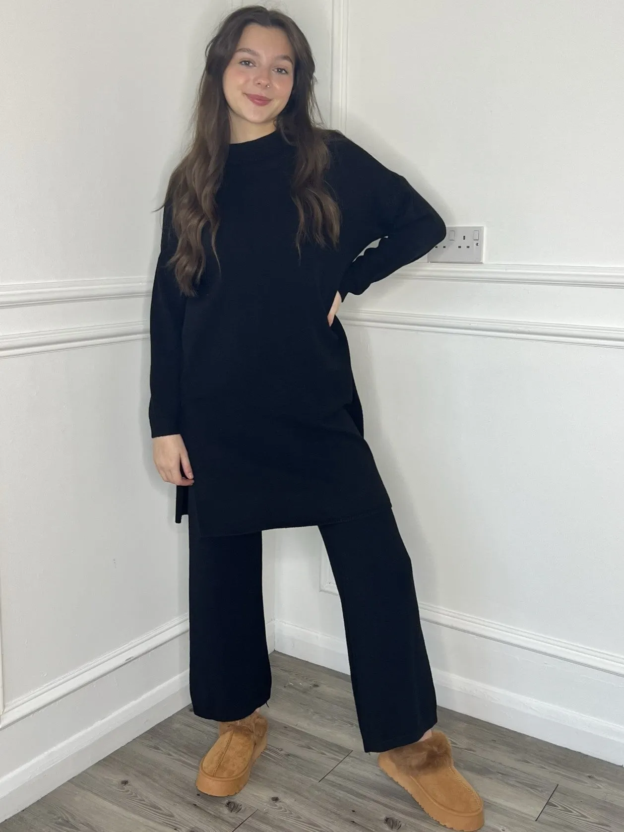 Bella Knitted Co-Ord - Black