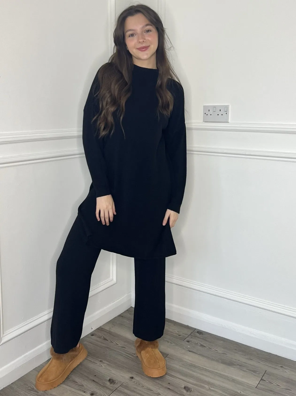 Bella Knitted Co-Ord - Black
