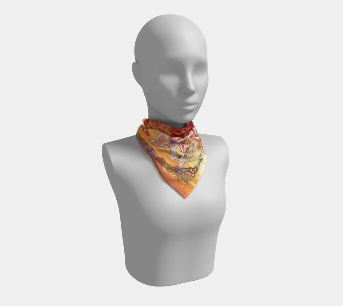 Blood-Red Sunset Over Kattegat Broa 1 Silk-like Poly Scarf (4 sizes-3 fabrics)