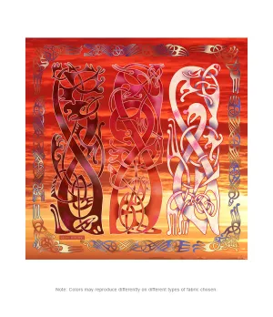 Blood-Red Sunset Over Kattegat Broa 1 Silk-like Poly Scarf (4 sizes-3 fabrics)