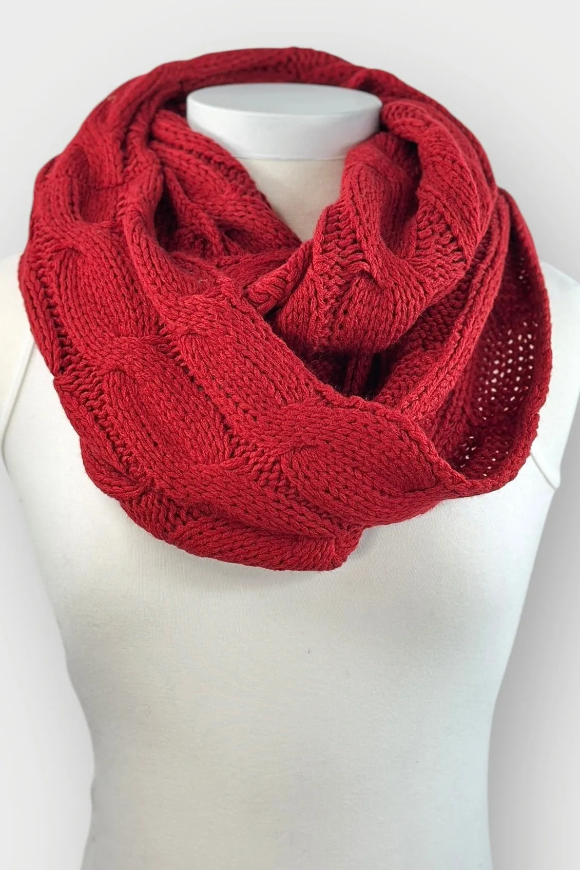 Cable Knit Infinity Scarf