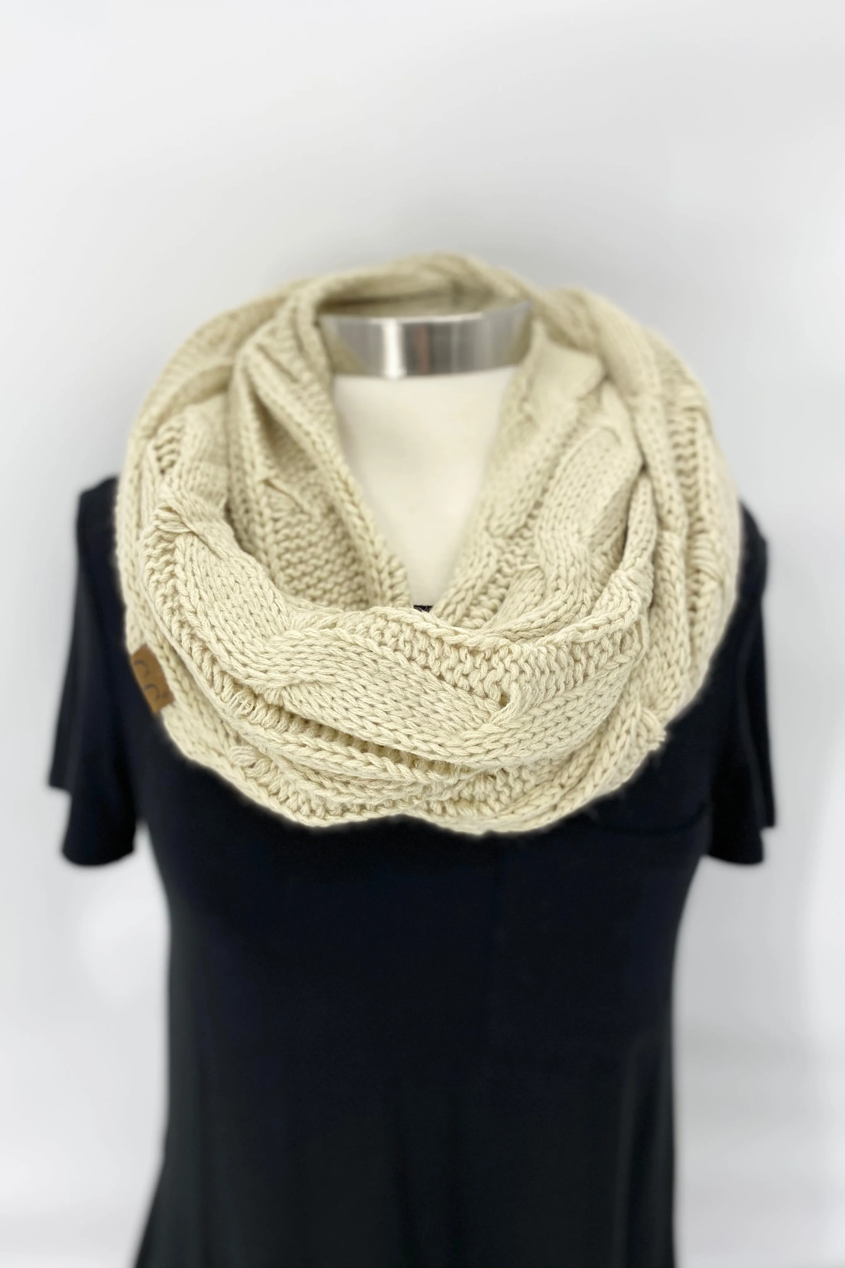 Cable Knit Infinity Scarf
