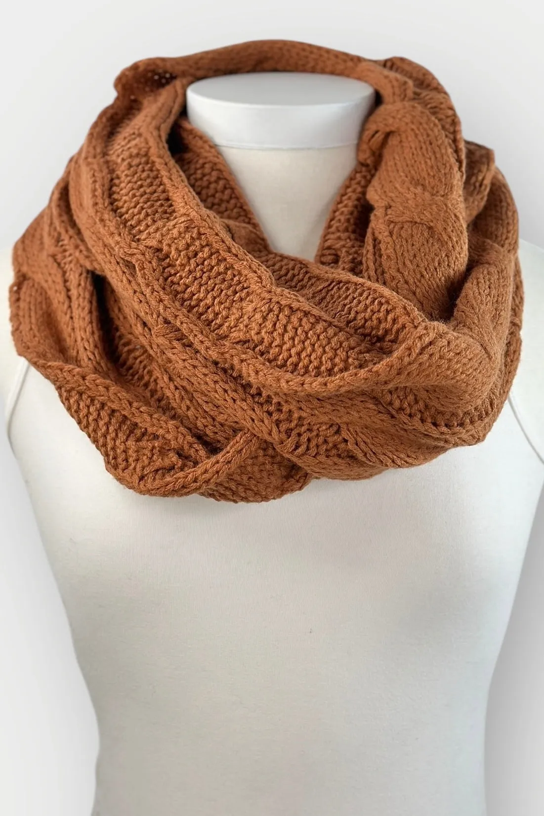 Cable Knit Infinity Scarf
