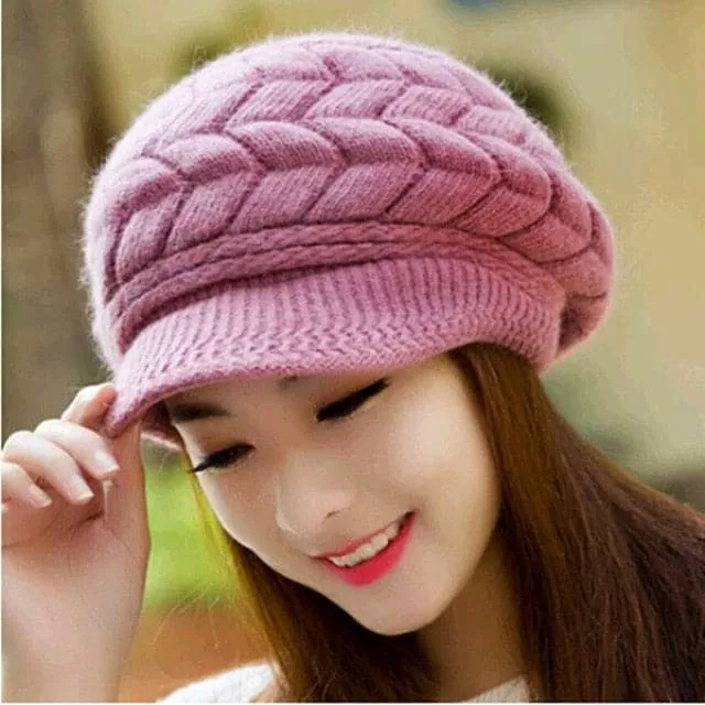 CAROLINE Design Women's Trendy Fashion Stylish Knitted Beanie Bonnet Cap Hat