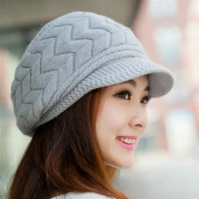 CAROLINE Design Women's Trendy Fashion Stylish Knitted Beanie Bonnet Cap Hat