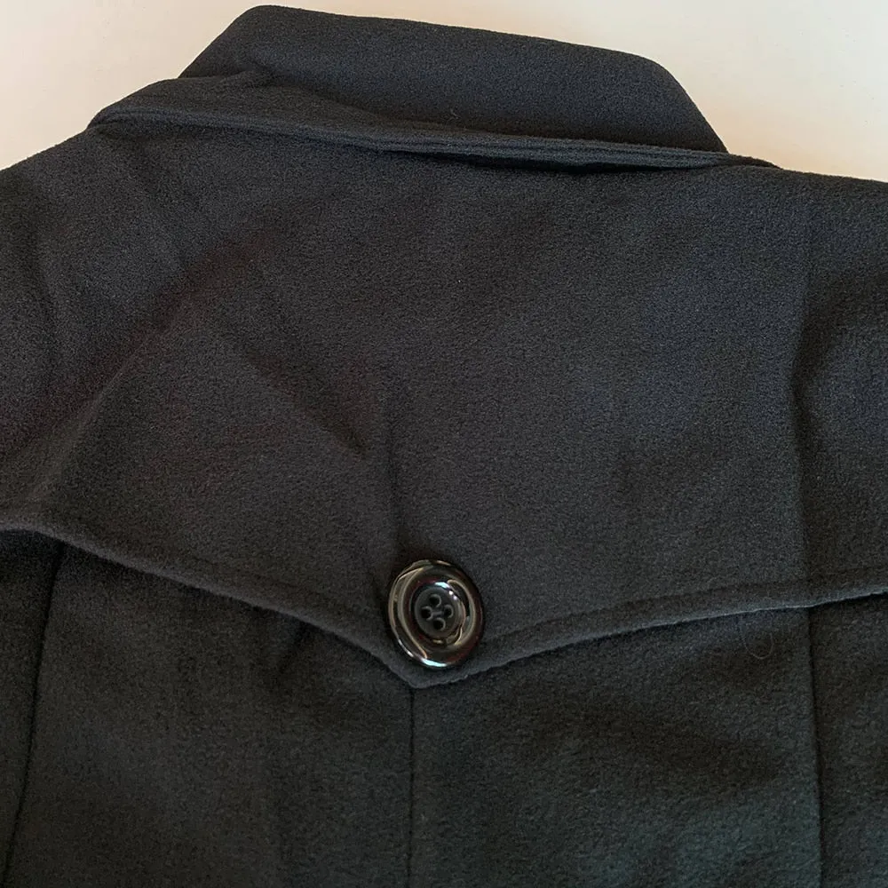 Classy Wool Double Breasted Belt Slim Vintage Coat