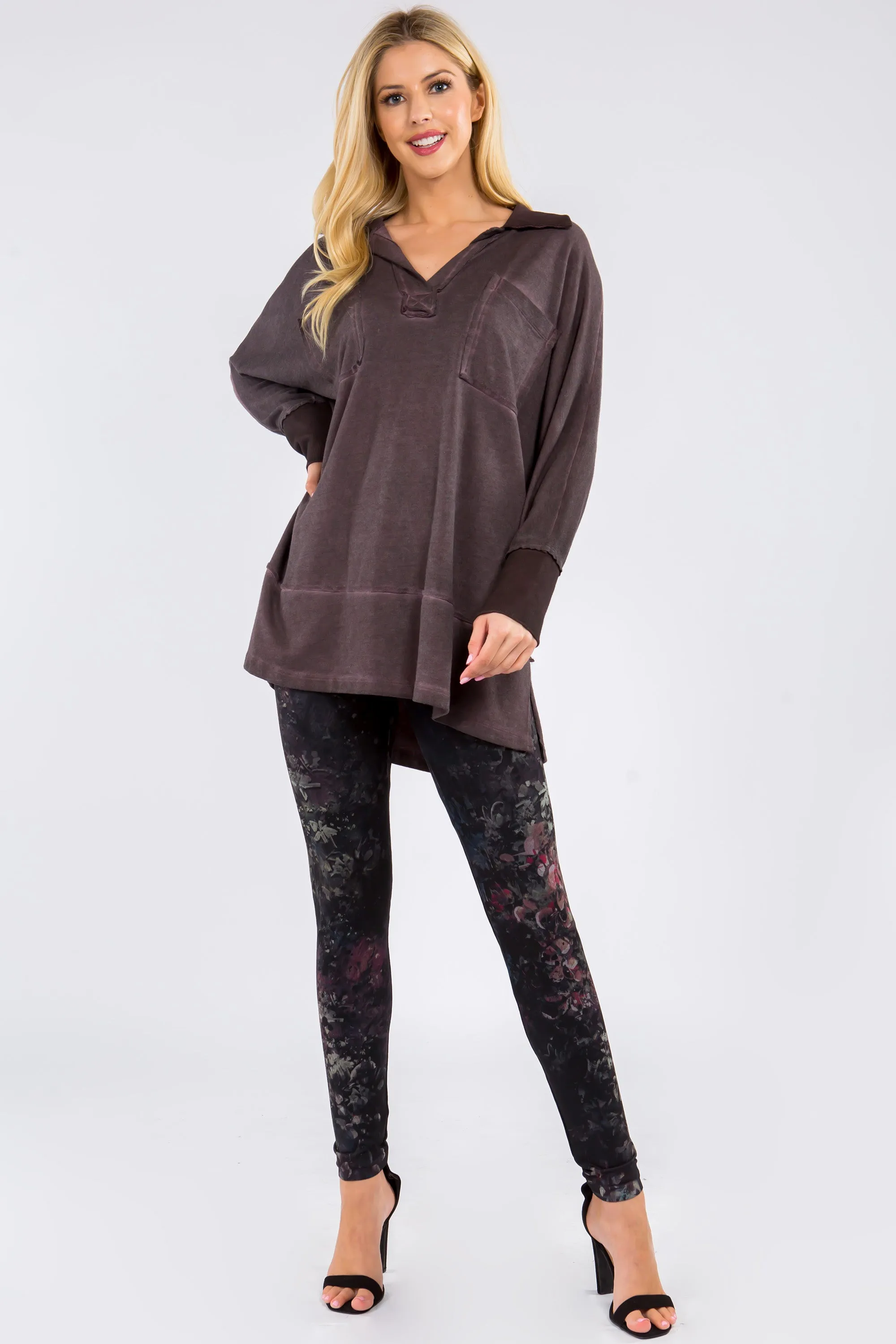 Collared Dual Pocket Oil Washed Tunic