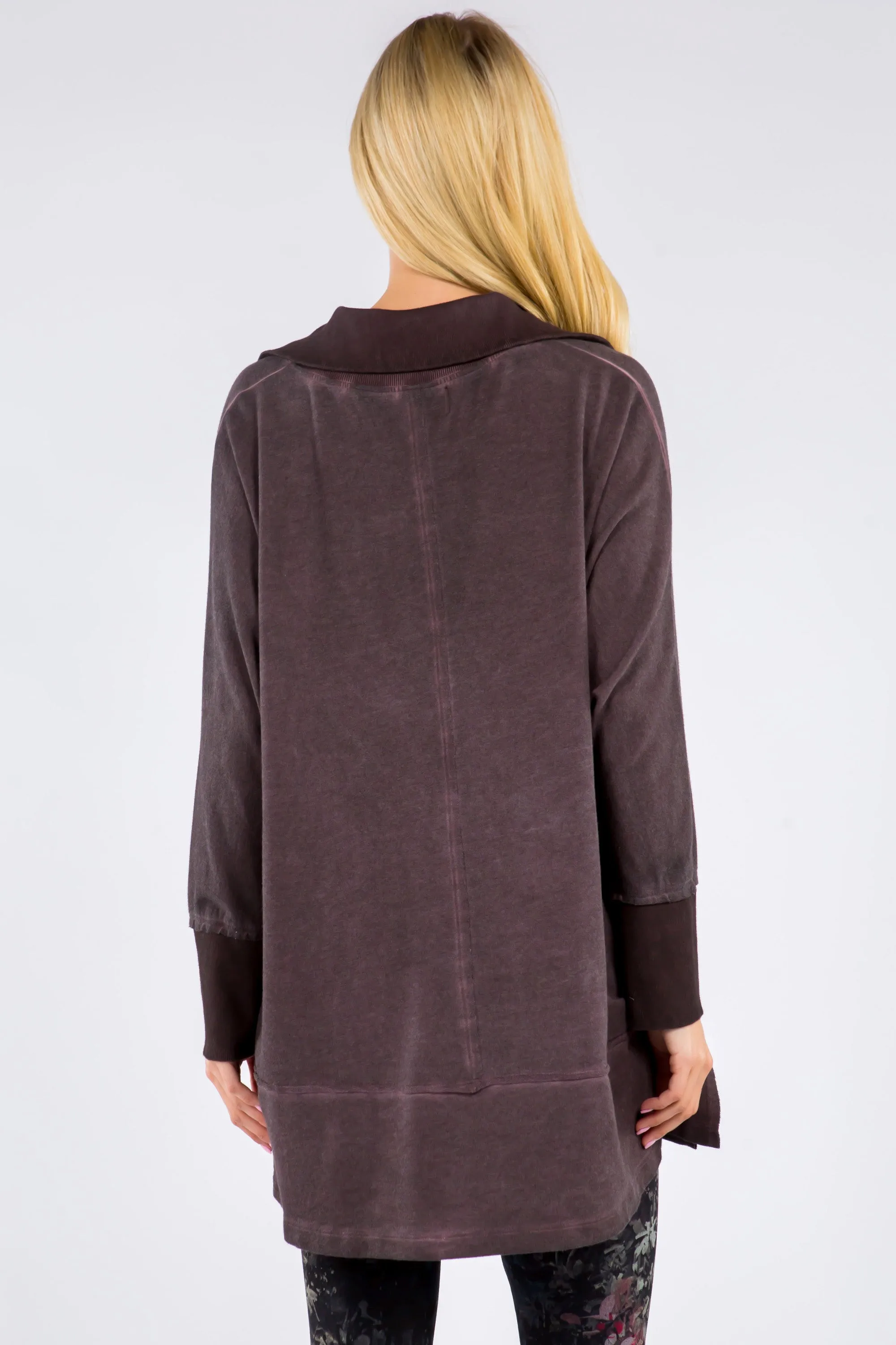 Collared Dual Pocket Oil Washed Tunic