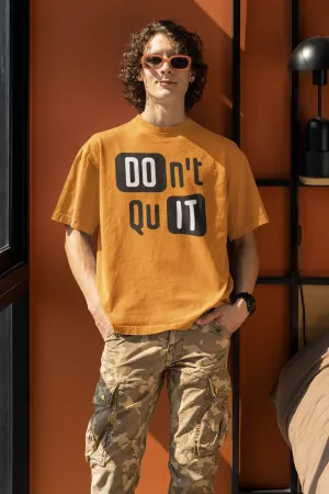 Don't Quit" Cotton Oversized Men's Tee - Comfortable & Stylish