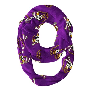 East Carolina Pirates All Over Logo Purple Infinity Scarf by Vive La Fete