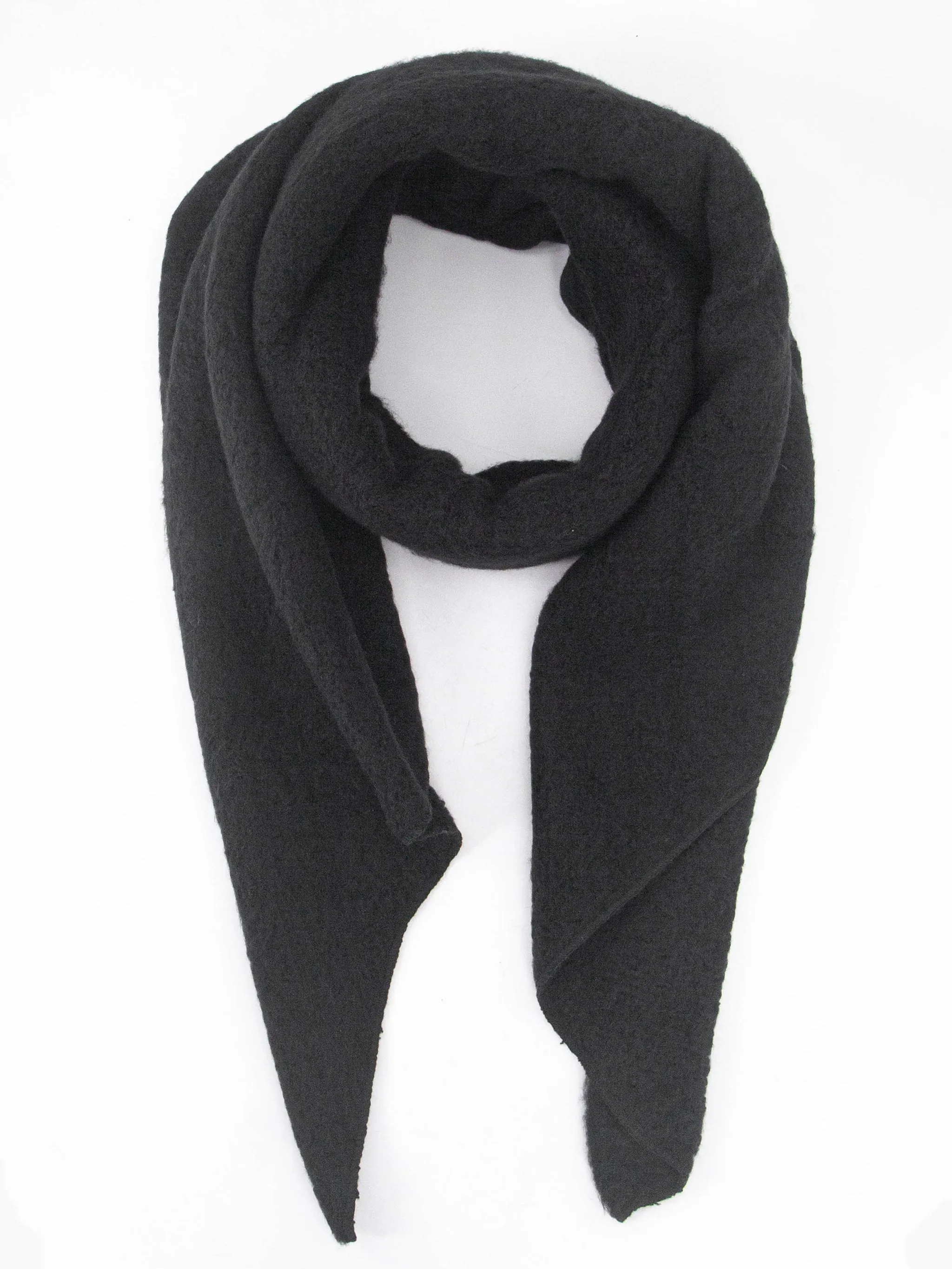 Evie Heavyweight Asymmetric Scarf - Black