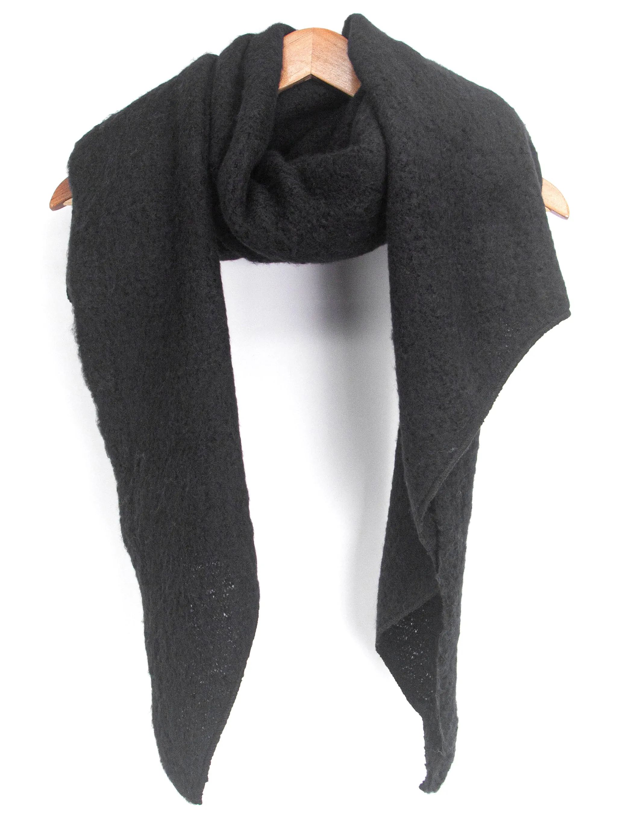 Evie Heavyweight Asymmetric Scarf - Black