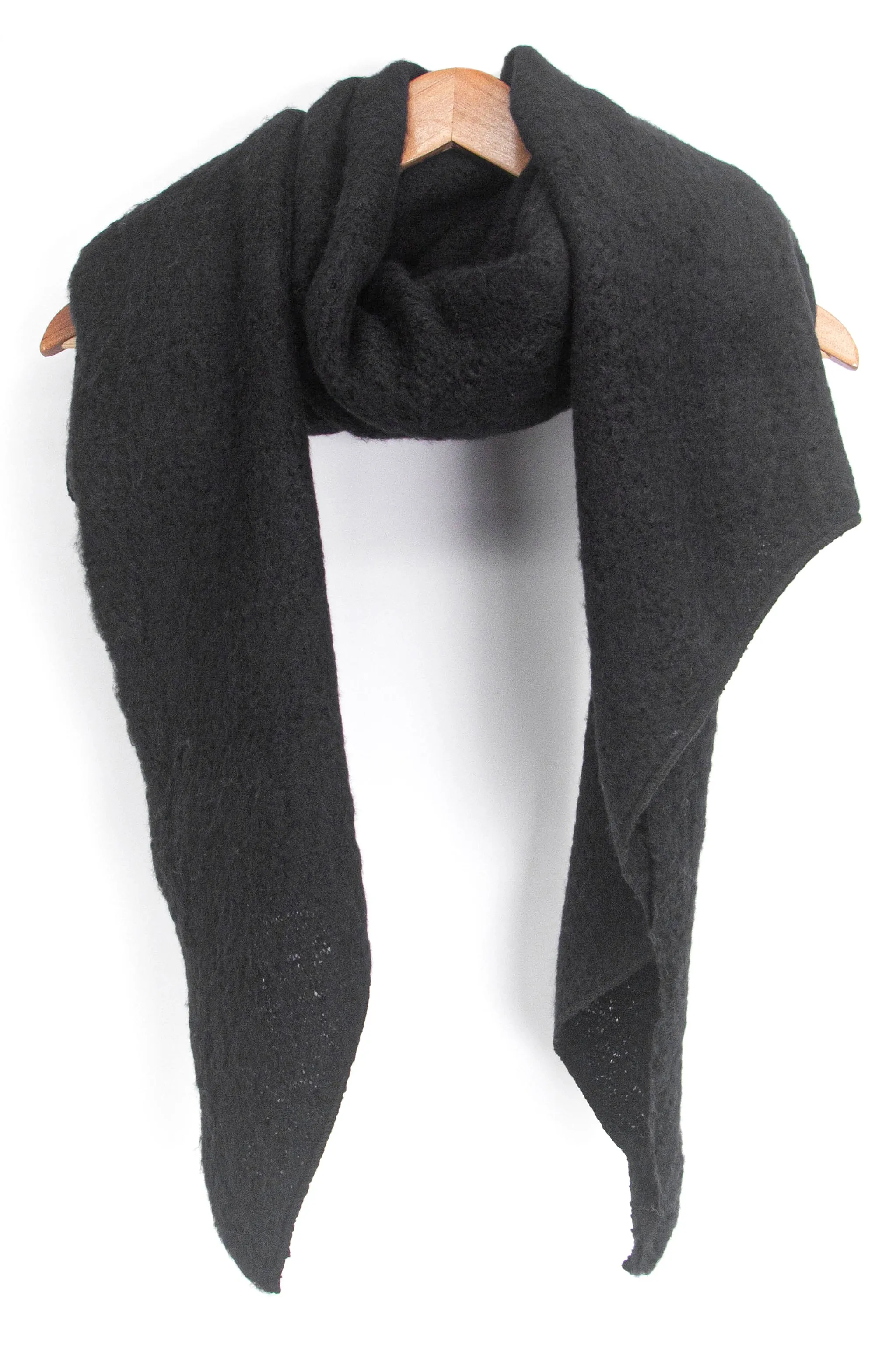 Evie Heavyweight Asymmetric Scarf - Black