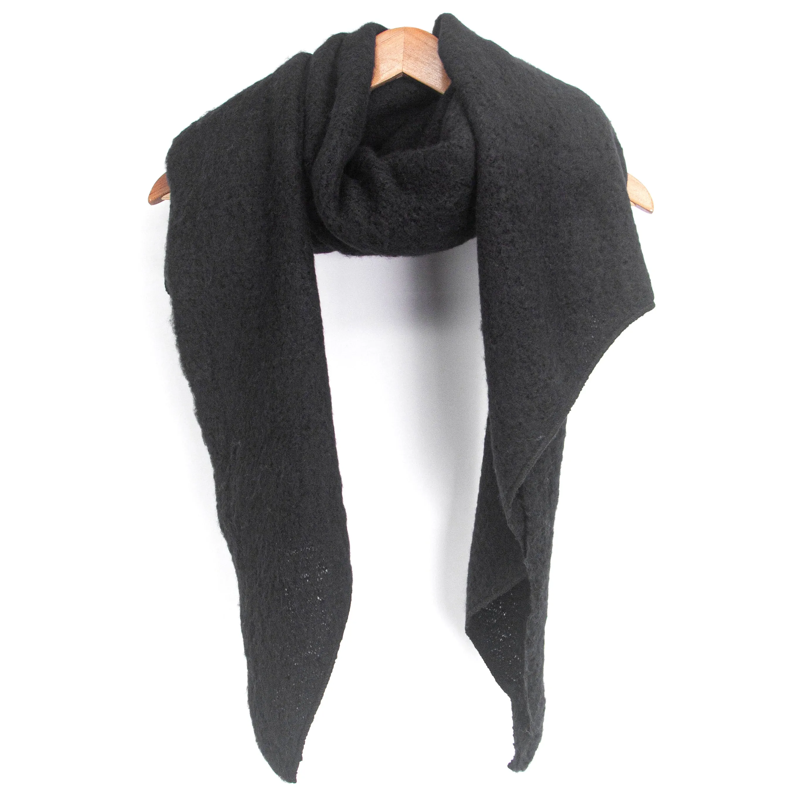 Evie Heavyweight Asymmetric Scarf - Black