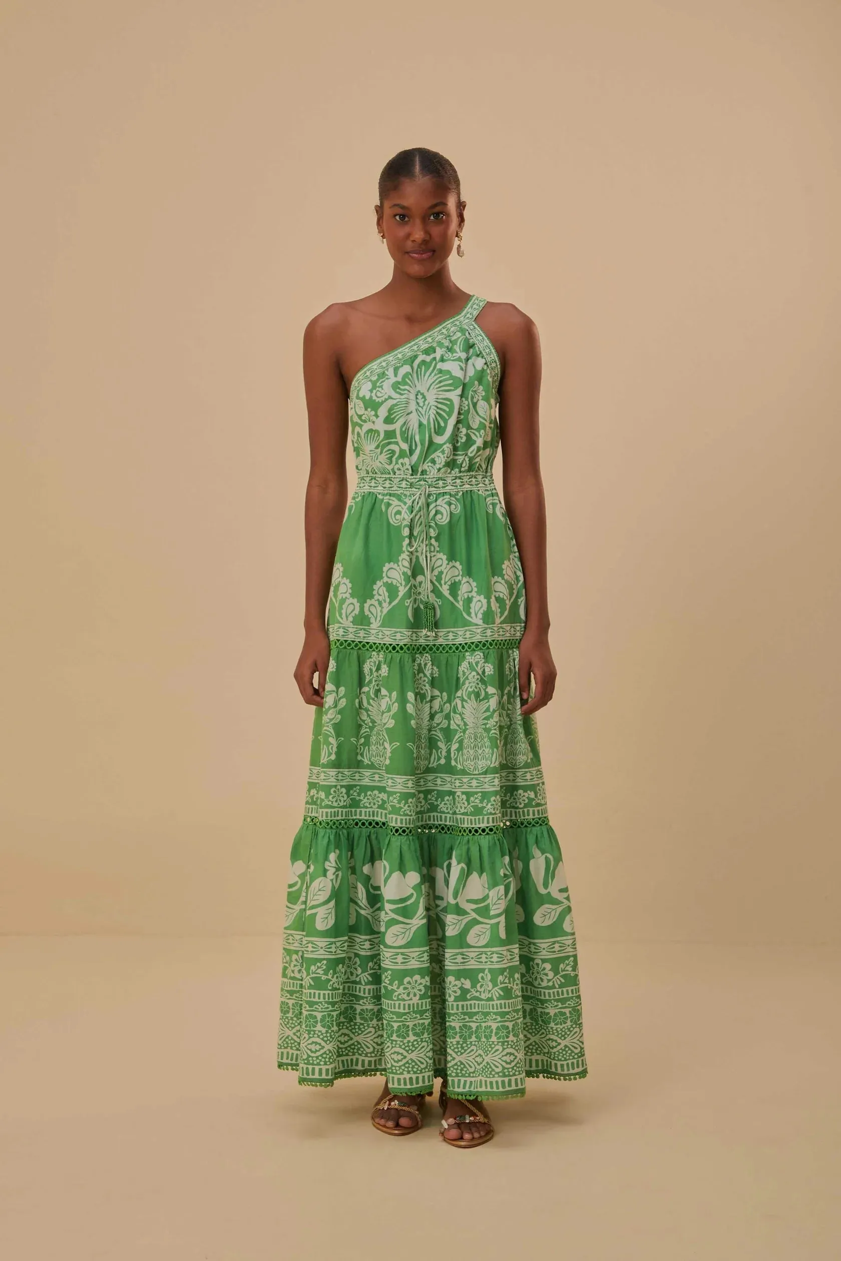 Farm Rio Green Sweet Garden Maxi Dress