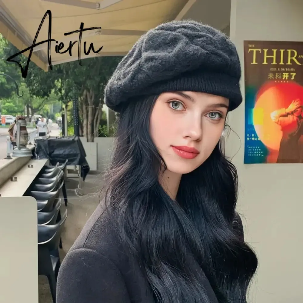 Fashion Winter Women Beret Warm Knitted Baggy Beanie Hat Pretty Comfortable Plain Caps Multicolor Elasticity Cap