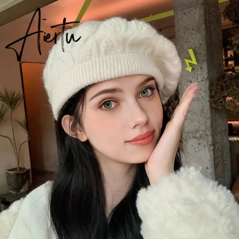 Fashion Winter Women Beret Warm Knitted Baggy Beanie Hat Pretty Comfortable Plain Caps Multicolor Elasticity Cap