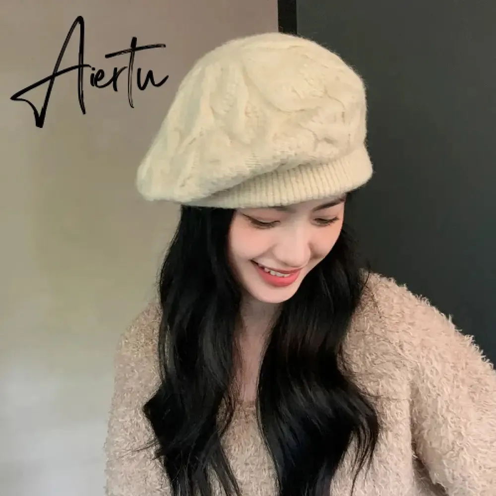 Fashion Winter Women Beret Warm Knitted Baggy Beanie Hat Pretty Comfortable Plain Caps Multicolor Elasticity Cap