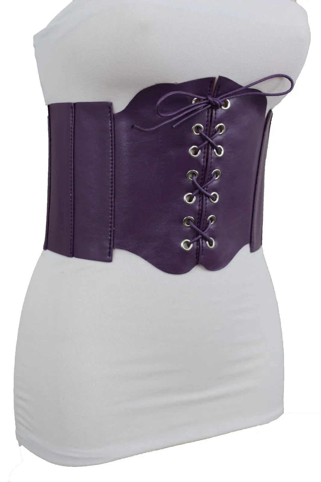 Faux Leather Wide Sexy High Waisted Corset Belt