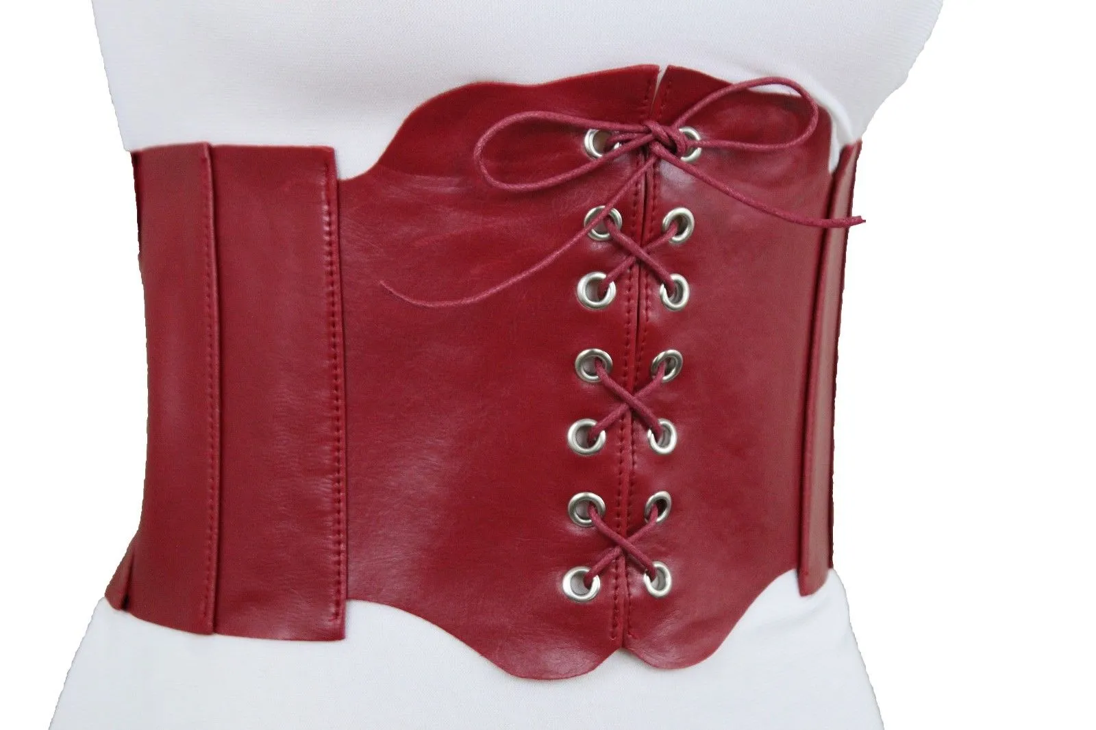 Faux Leather Wide Sexy High Waisted Corset Belt