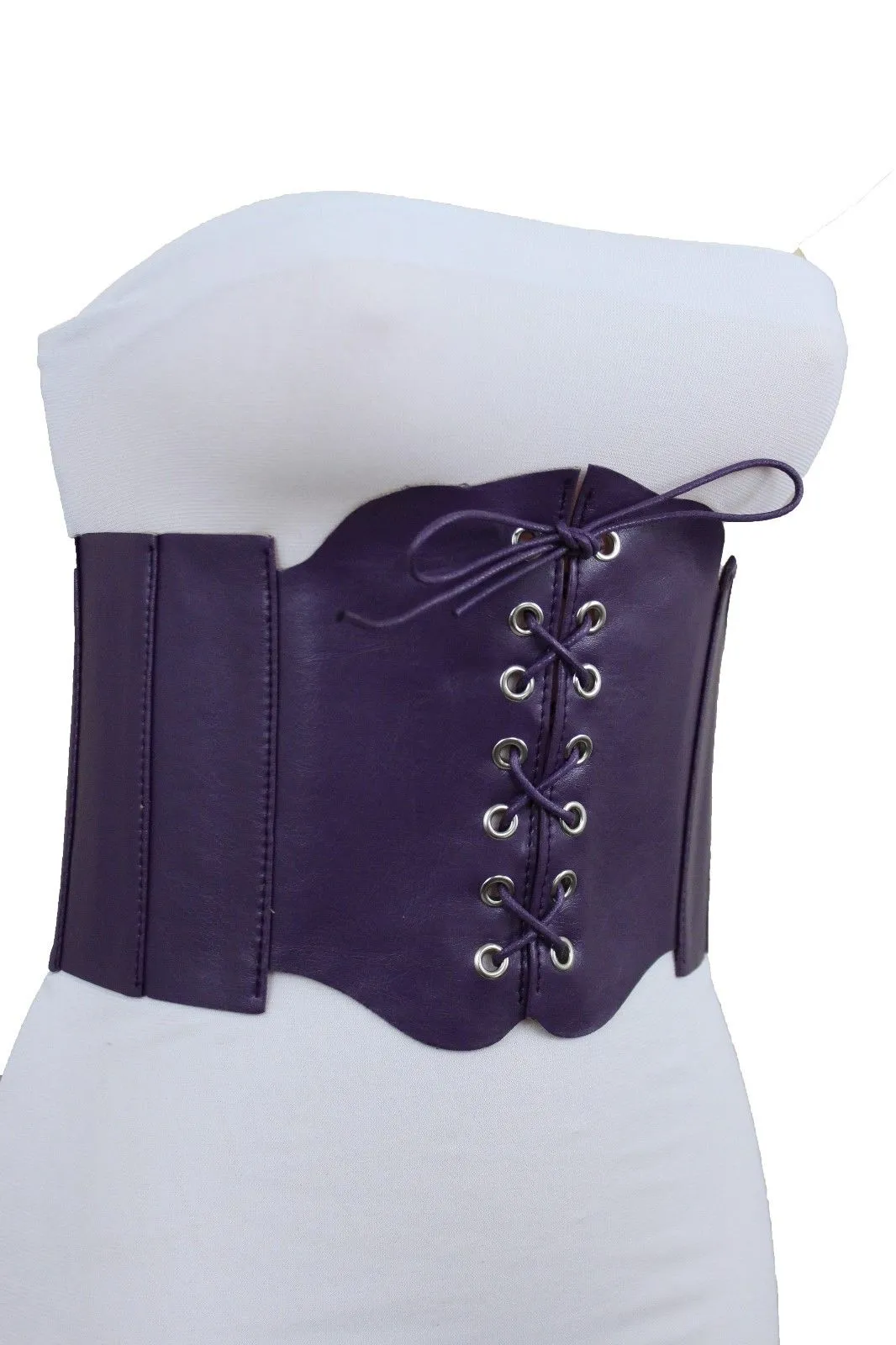 Faux Leather Wide Sexy High Waisted Corset Belt
