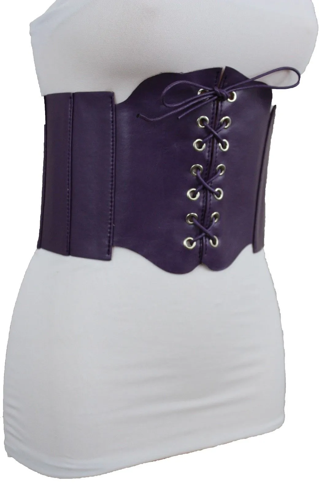 Faux Leather Wide Sexy High Waisted Corset Belt