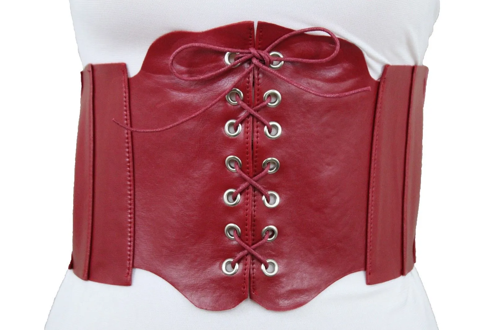 Faux Leather Wide Sexy High Waisted Corset Belt