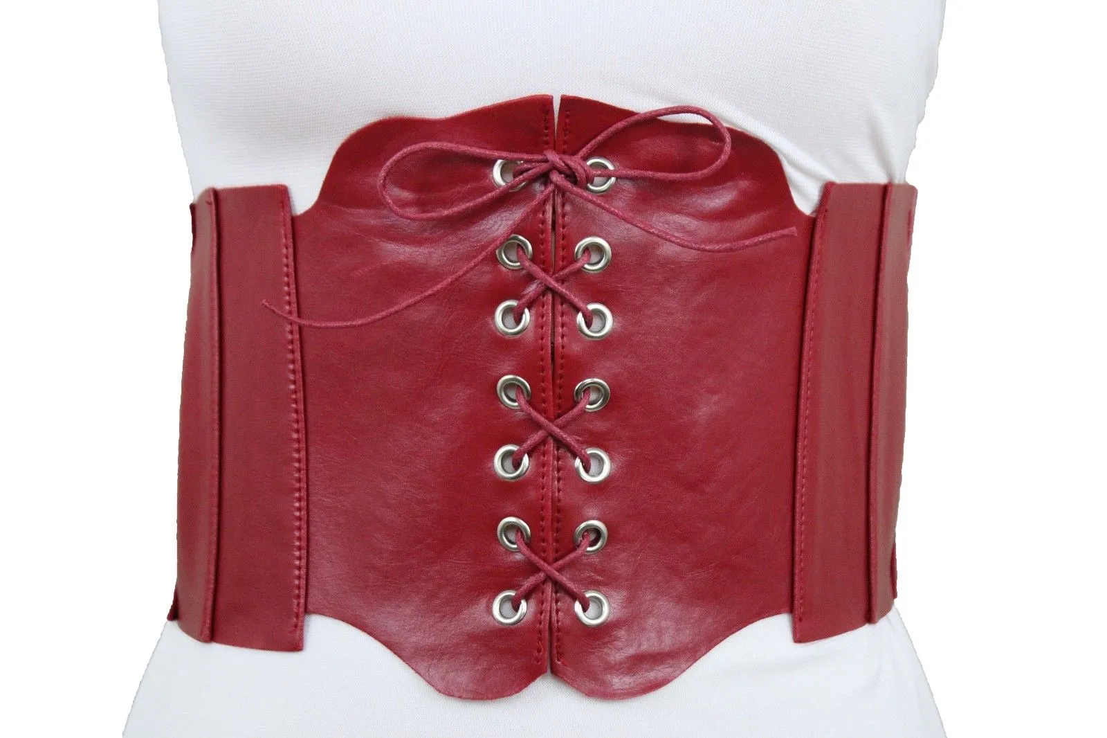 Faux Leather Wide Sexy High Waisted Corset Belt