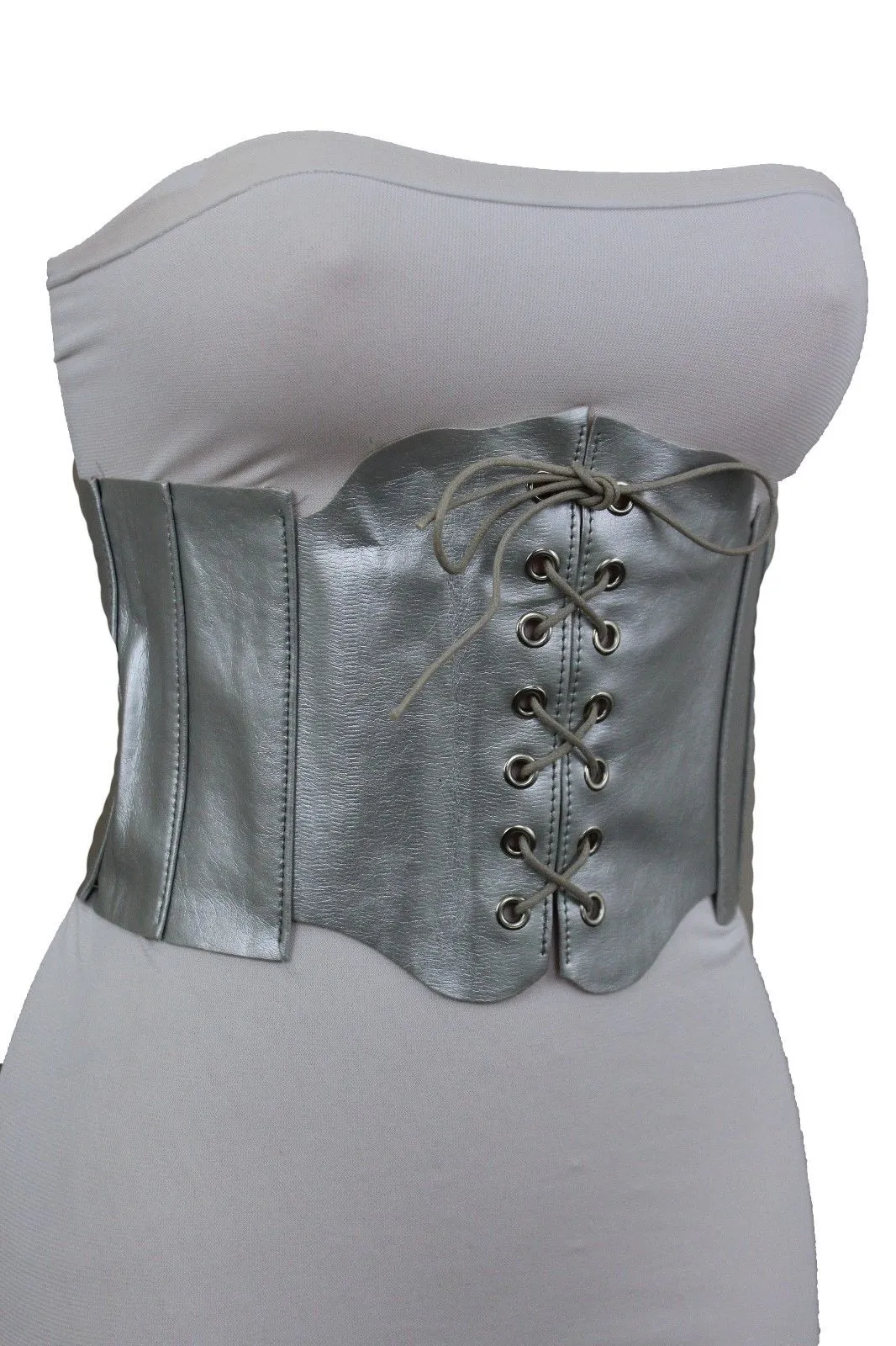 Faux Leather Wide Sexy High Waisted Corset Belt
